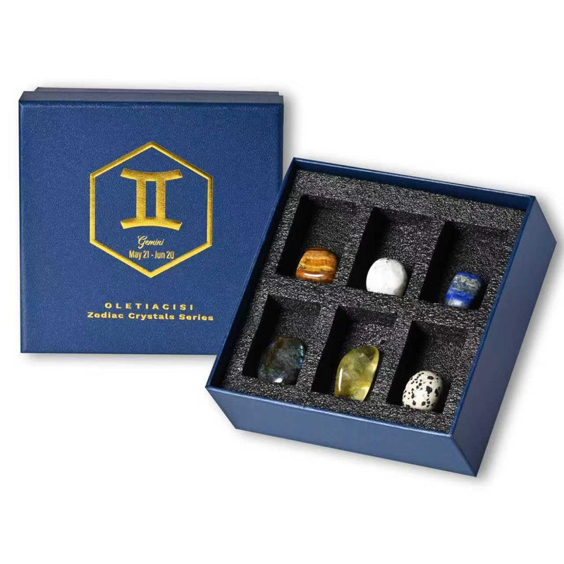 Gemini Zodiac Crystals Set, 6 Healing Stones, Spiritual Gifts | Complete Gift-Ready with Guidebook & Pouch: Gemini Zodiac Gifts for Women, Natural Crystals for Meditation & Spiritual Growth