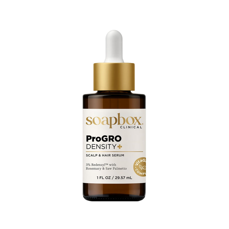 Soapbox ProGRO Density+ Hair Thickening Serum for Thinning Hair | Lightweight Scalp Serum - Supports Fuller, Stronger Hair - Free of Harsh Chemicals, Sulfates, Parabens & Silicones 1 Fl Oz (Pack of 1)