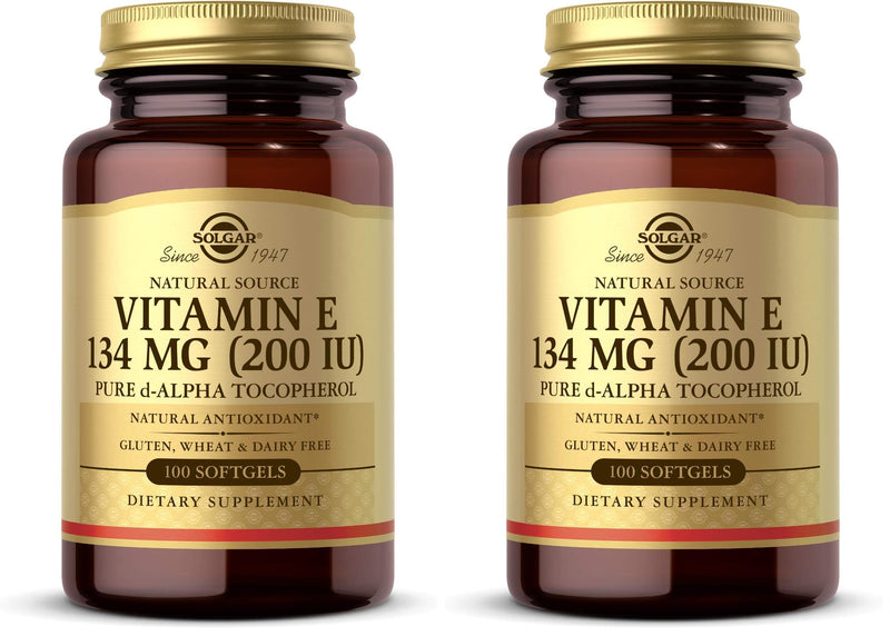 Solgar Vitamin E 200 IU Alpha,100 Softgels - Antioxidant,Healthy Aging,Healthy Skin,Immune System Support - Natural Source Vitamin E - Gluten Free,Dairy Free - 100 Servings,(Pack of 2) 100 Count (Pack of 2)