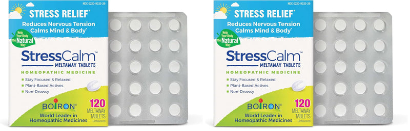 Boiron StressCalm Tablets for Relief of Stress,Anxiousness,Nervousness,Irritability,and Fatigue -,120 Count (Pack of 2) 120 Count (Pack of 2)