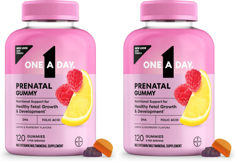 A Day Prenatal Vitamins for Women Gummies- Pregnancy Vitamins for Women with Folic Acid,DHA,Iodine,Prenatal Gummies,Iron-Free,120 Ct (Packaging May Vary),(Pack of 2) 120 Count (Pack of 2)