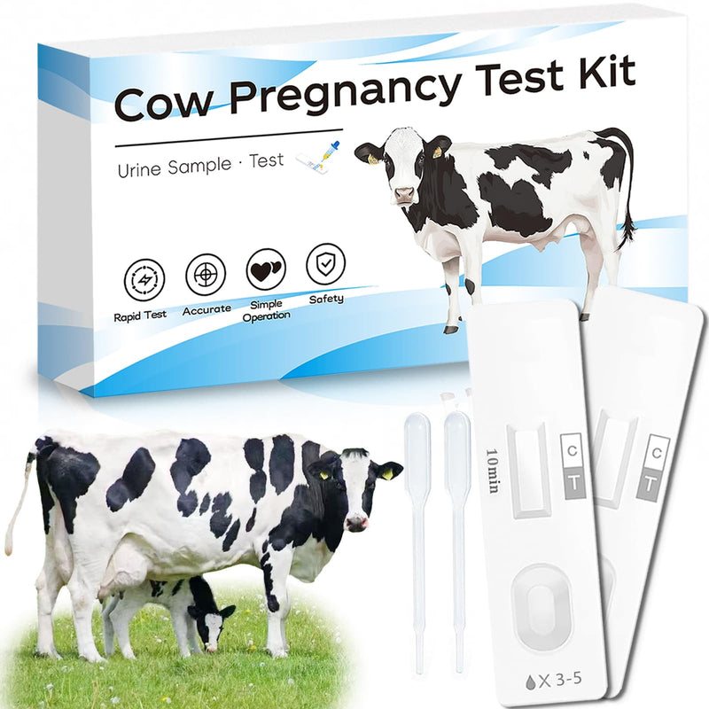 Small Farm Bovine Pregnancy Test Kit (2-Pack) - Urine-Based Early Detection, Rapid 5-10 Min Results, Easy Operation for Cow Herd Breeding Management