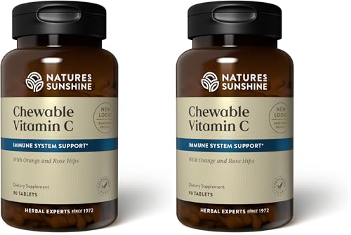 Nature's Sunshine Chewable Vitamin C 250mg 90 Tablets (Pack of 2) 90 Count (Pack of 2)