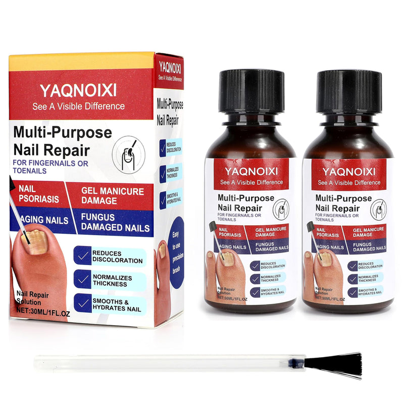 Toenail Fungus Treatment - Fast Acting For Thick, Discolored, Broken & Damaged Toe & Finger Nail, Treats Damaged Nails and Ingrown Toenails - 30ml/1oz (2pcs) 2pcs