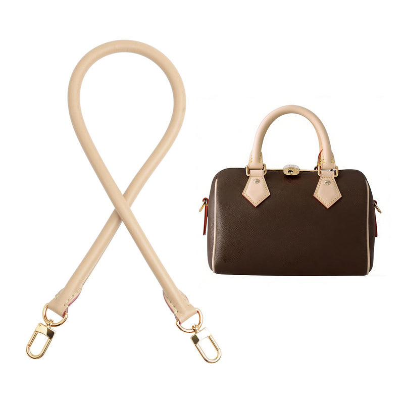 Bag Genuine Vachetta Leather Shoulder Short Strap Replacement Fit for Graceful Damier or Speedy25 30 35(Apricot) Width: 0.6in Length: 27.7in-apricot