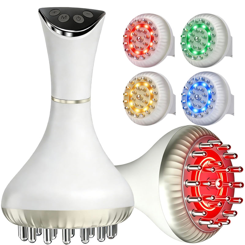 Lymphatic Drainage Massager for Body Sculpting & Cellulite – Body Sculpting Machine & Anti Cellulite Massage Tool for Stretch Marks with 4-Color Light, Pulse, Heat & Vibration for Waist, Legs & Arms