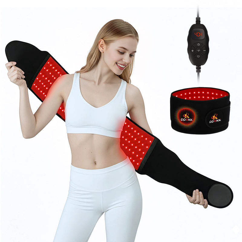 Red Light Therapy for Body,120 LEDs Infrared Light Therapy Wrap Belt for Waist,Upgraded 3 in 1 Led Beads,660nm Red Light &850nm Near Infrared Light Device for Back with Timer 120LEDS
