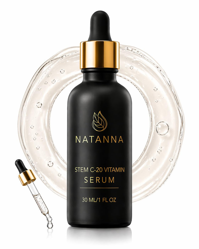 Vitamin C Serum with Sodium Ascorbyl Phosphate – Natanna STEM C-20 – Gentle Face Serum for Sensitive Skin – Stable Vitamin C, Lightweight & Fast Absorbing – 1 fl oz / 30 ml