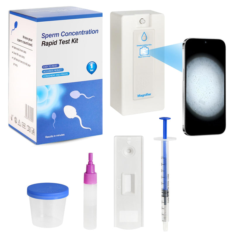 2 in 1 Sperm Microscope & Sperm Concentration Test — at-Home Fertility Screening to Measure Progressive Motile Sperm, Easy Male Fertility Check