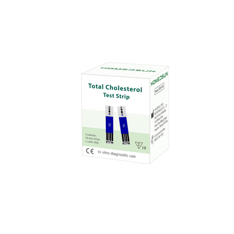 10 Cholesterol Test Strips for HSTCM101 Meter, Meter Not Included | Lipid panel monitoring refills for home health tracking, includes 10 test strips