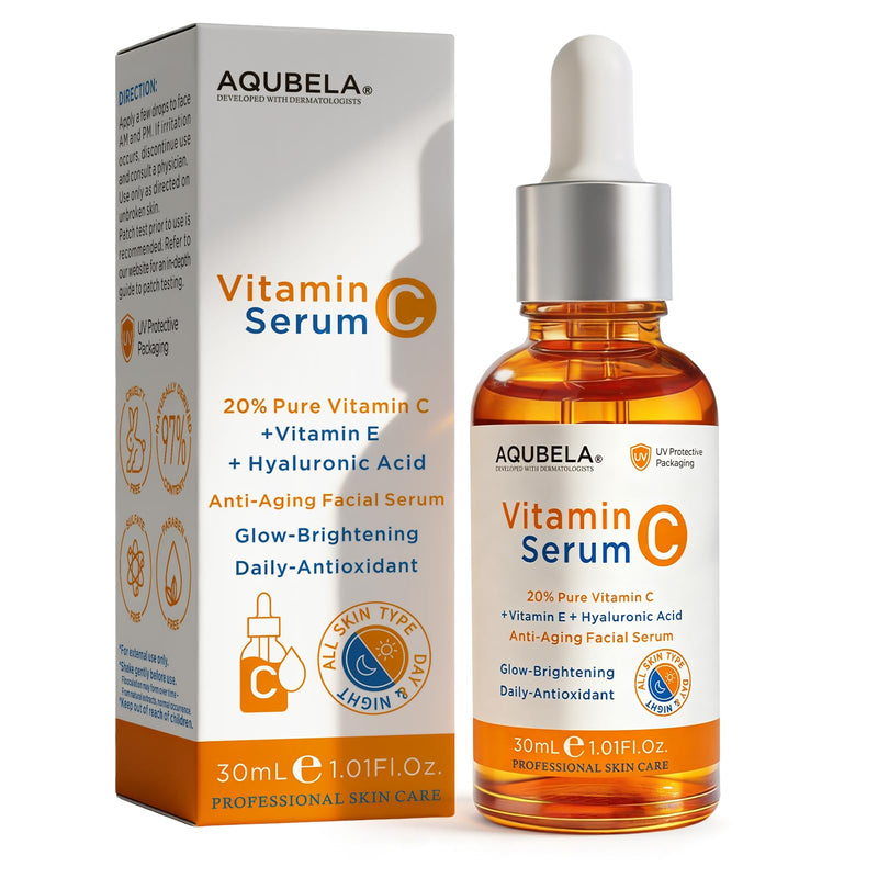 Vitamin C Serum for Face Brightening Face Serum with Pure Vitamin C | + Hyaluronic Acid + Niacinamide + Vitamin E for Hydrating, Antioxidant & Anti Aging Care, 30ml
