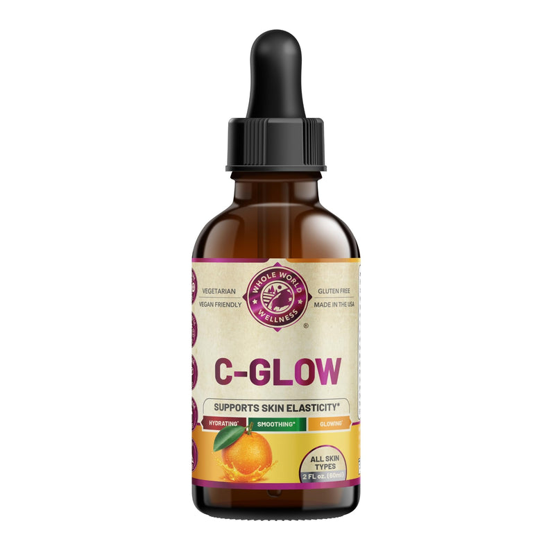 C Glow Vitamin C Liquid Serum | Supports Skin Elasticity & Hydration | Ascorbic Acid, Dandelion Extract, Vitamin E | Gluten Free, Vegan Friendly, Soy Free | Made in the USA.