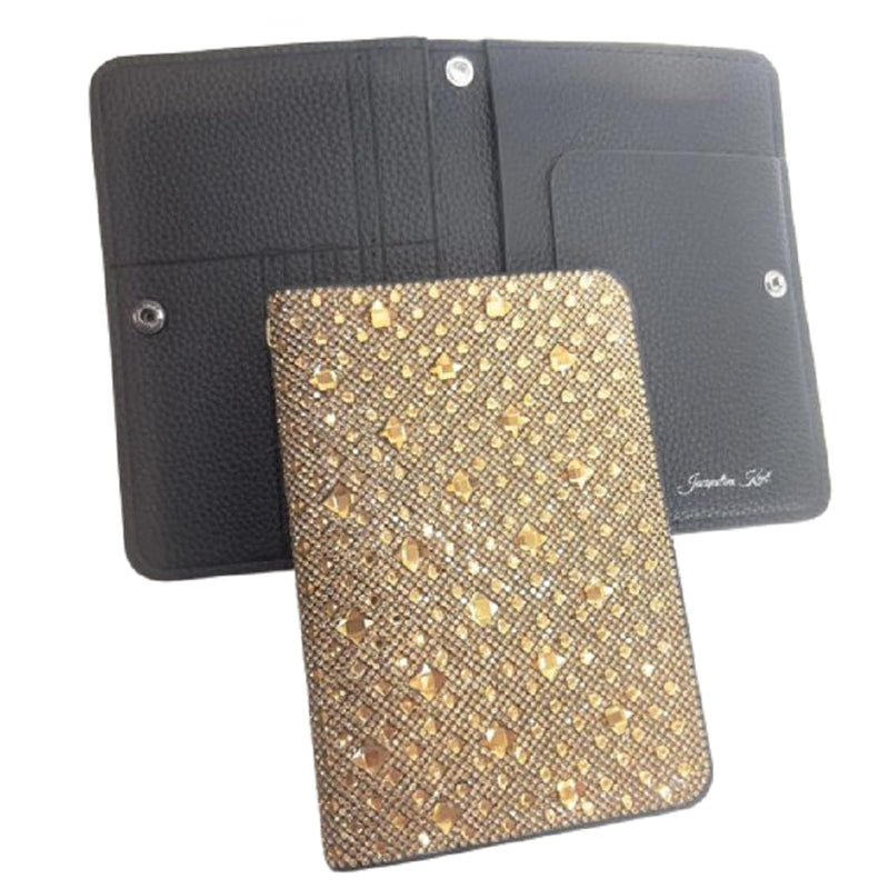 Jacqueline Kent JKPP102.GO Crystal Embellished Passport Holder, Wings of Grace Gold, 6.25 Inches