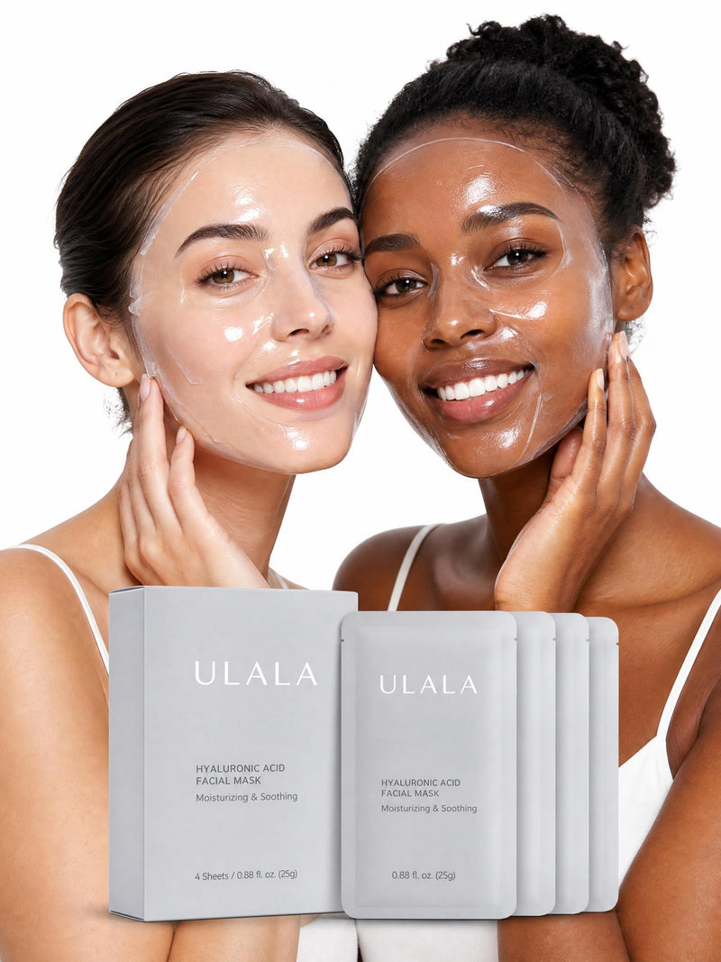 Hyaluronic Acid Face Mask 24 EA with Hyaluronic Acid Serum and Vitamin B5, Facial Mask for Dry Skin, Anti-Aging Mask to Plump and Repair Dehydrated Skin, Safe on Sensitive Skin, gifts for women 1.34oz