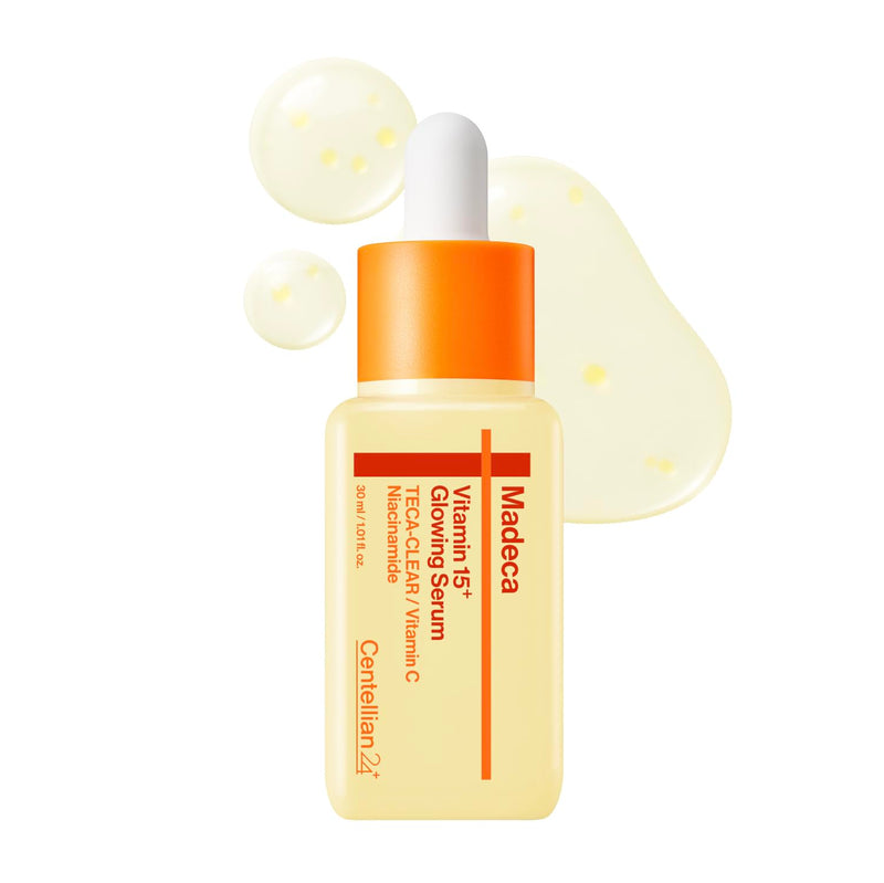 CENTELLIAN 24 Madeca Vitamin 15+ Glowing Serum - Uneven Skin Tone Care | Serum with 15% Multi-Vitamin Complex, Niacinamide, TECA and Ascorbic Acid for Uneven Tone and Radiance, 1.01 fl oz Glowing Serum 1.01 fl oz