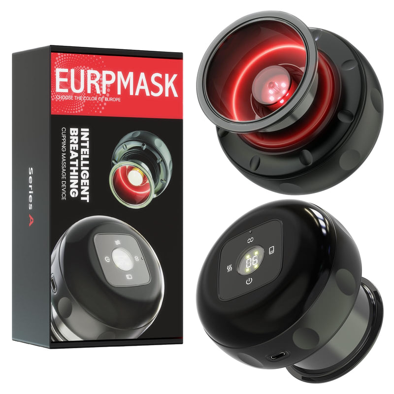 EURPMASK Choose the color of europe Electric Cupping Set with Red Light - 24 Levels Adjustable Suction & Heat, One-Touch Control, Portable Muscle Relaxation Tool 2 Pack