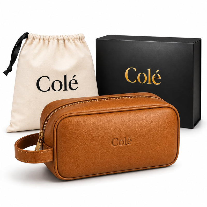 Colé Premium Toiletry Bag for Men Water Resistant Travel Organizer.