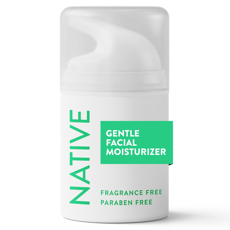 Native Gentle Facial Moisturizer for Sensitive Skin, Silicone Free, Fragrance Free, with Vitamin B3 and Aloe, Dermatologist Tested, 1.7oz 1.7 Fl Oz (Pack of 1)