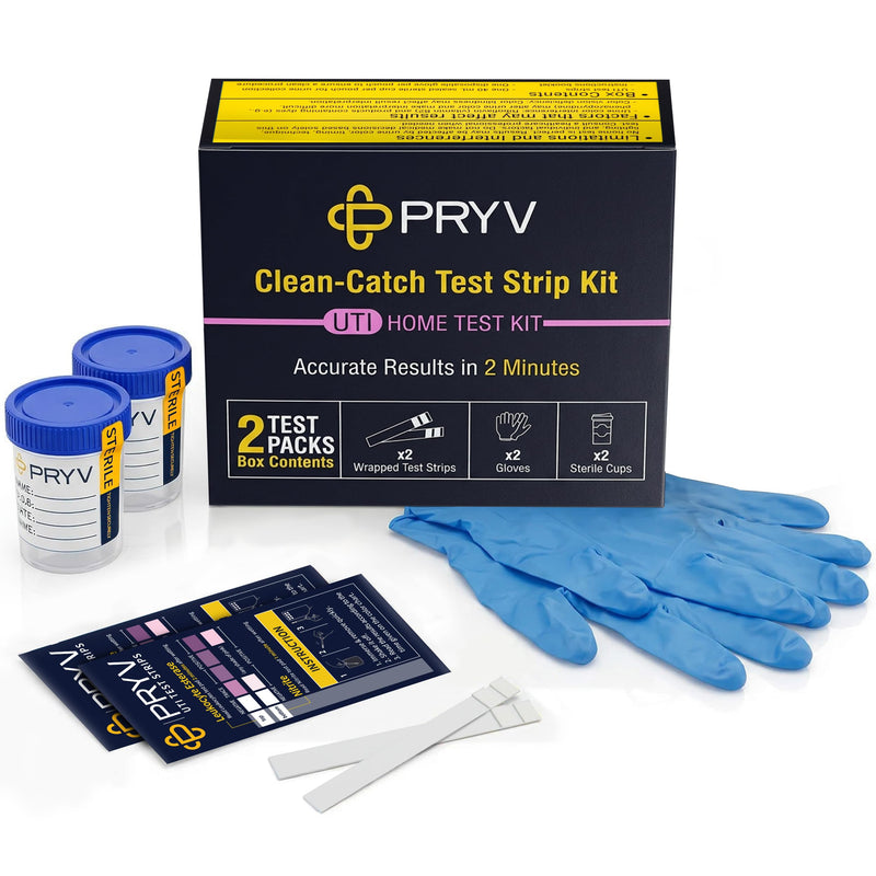2 in 1 UTI Test Strips for Women & Men with Sterile Cups & Gloves | Individually Wrapped & Trusted by Doctors Private at Home UTI Test Strip - Accurate Results in 2 Minutes - 2 Tests 2 Count (Pack of 1)