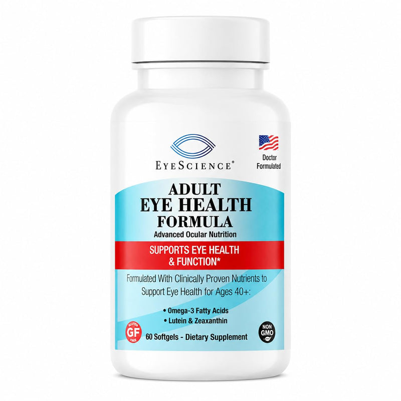 EyeScience Adult Eye Health Vitamins, 60 Softgels | Lutein, Zeaxanthin & Astaxanthin, Blue Light Defense, Non-GMO, Gluten-Free