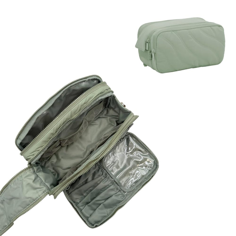Travel Makeup Bag and Jewelry Organizer- Sage Green