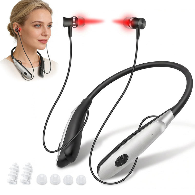 ENLEE 650nm Red Light Therapy Device for Ears & Nose Care, Black | 2-in-1 and Rechargeable Design, Daily Nose Comfort & Hearing Wellness Support, Auto Timer and 3 Modes