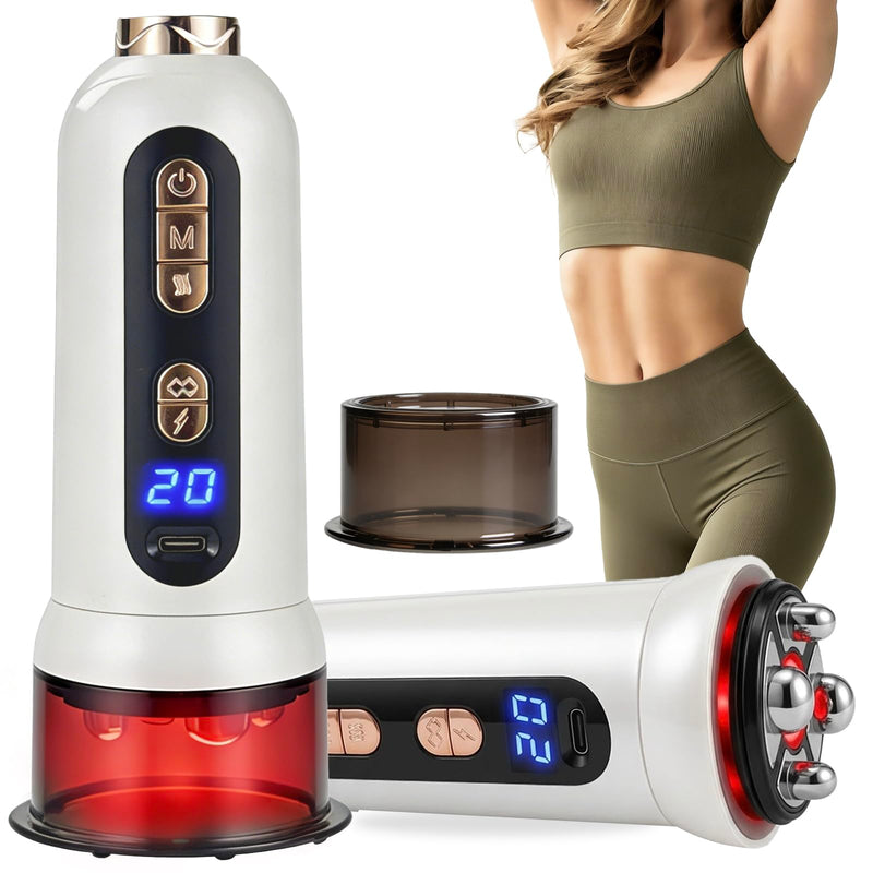 5-in-1 Body Sculpting Machine – Gua Sha & Cupping Vacuum Massage Device, Lymphatic Drainage Massage, Anti-Cellulite Tool & Skin Firming Care for Face, Belly, Arms, Legs, Waist & Love Handles
