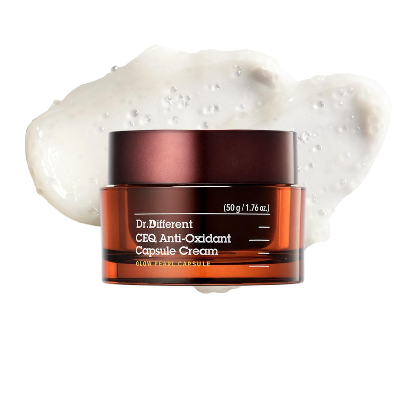 Dr.Different CEQ Anti-Oxidant Capsule Cream | Vitamin E Facial Cream with Vitamin C & CoQ10 for Anti Aging, Antioxidant & Uneven Skin Tone | K-Skincare made by Korean Dermatologist | 1.76 Oz, 50g