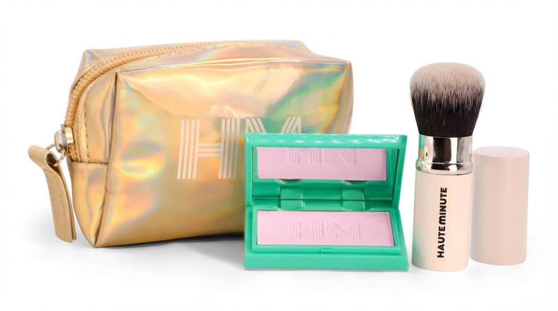 Mini Glam Bag, Mini Pressed Powder (Neutral Fair) & Glamstick Retractable Powder Brush