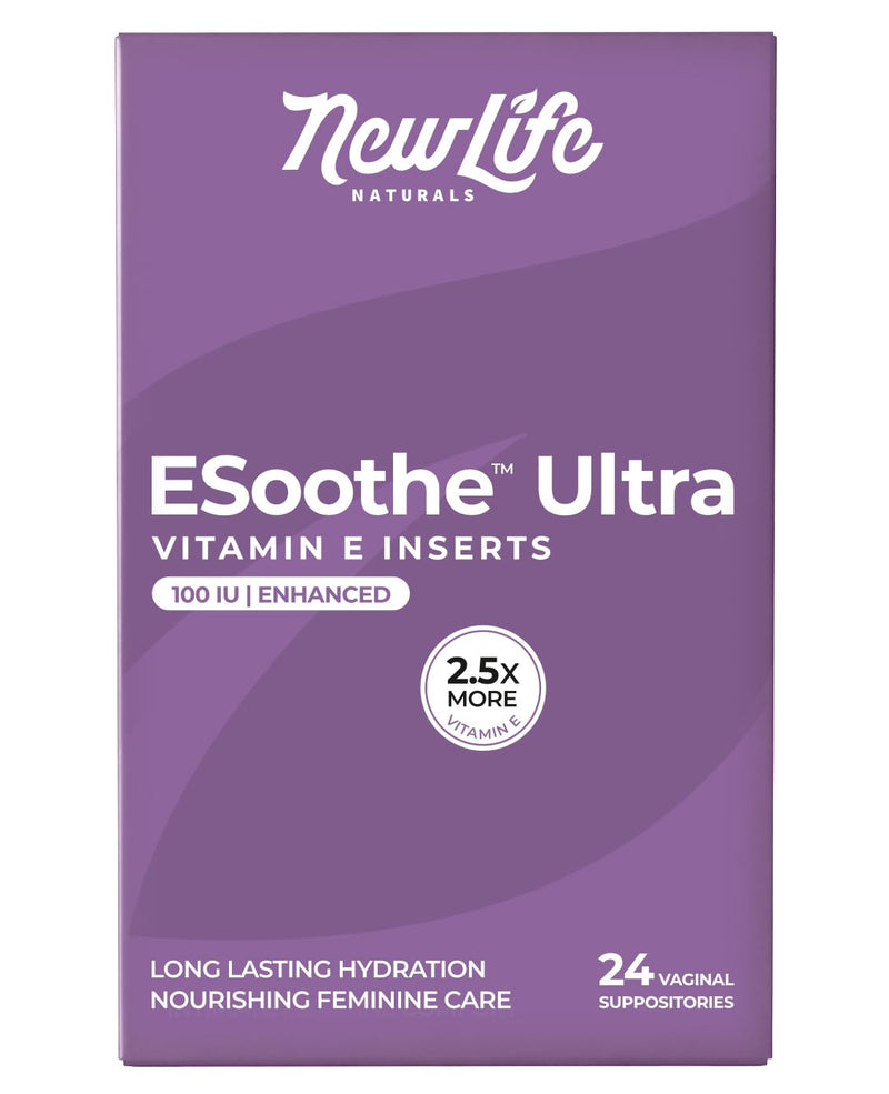 NewLife Naturals ESoothe Ultra Vitamin E Suppositories for Women | 100 IU 2.5x More – Vaginal Dryness & Moisture Support – Hormone-Free – 24 Vaginal Suppositories, Made In USA -6 week supply 1 Count (Pack of 24) 100 IU Vitamin E