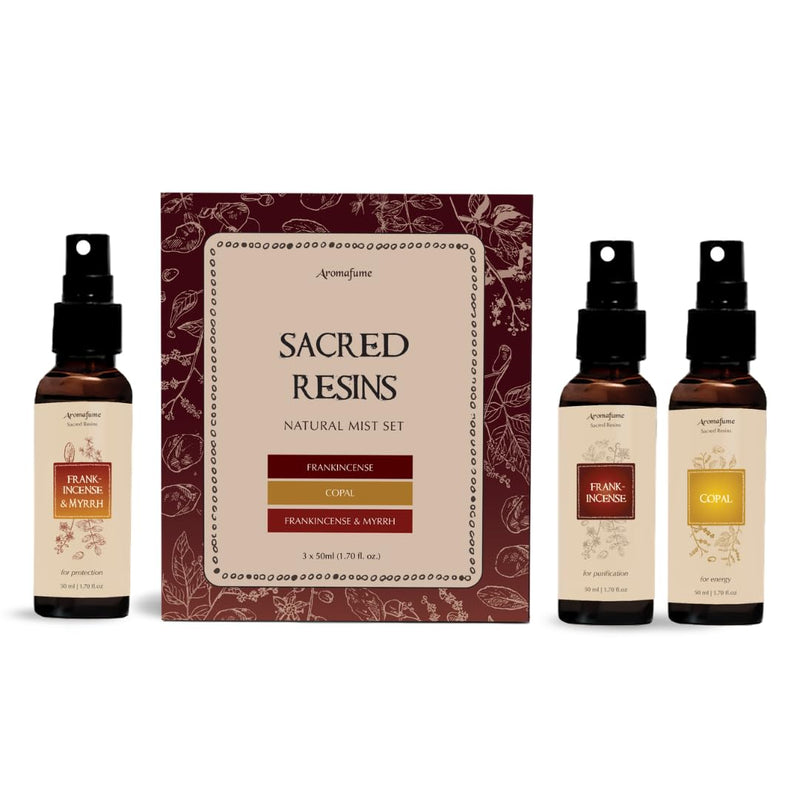 Sacred Air Freshener Spray Gift Set, 3x50ml, Aromafume | Natural & Non-Toxic Air Freshener Sprays for Home, Fabric & Linen Mist | Ideal for Deep Relaxation, Spirituality & Rituals