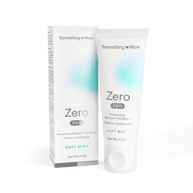 Something Nice Zero Pro Toothpaste - 10% Nano Hydroxyapatite Toothpaste Fluoride Free with BioFuse Oil Matrix, Remineralizing, Whitening and Enamel Repair for Sensitive Teeth, Adults & Kids, Mint, 4oz