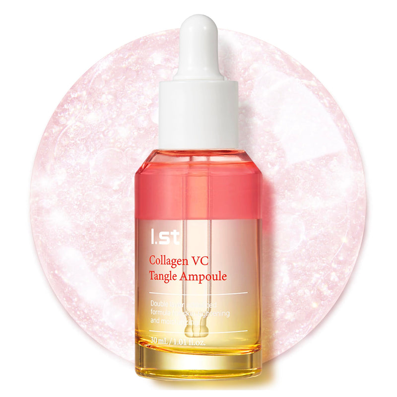 I.st Collagen VC Bounce Ampoule, Korean Face Serum with Vitamin C & Collagen, Hydrating Capsule Serum, Smooth Radiant Glow, 1.01 Fl Oz