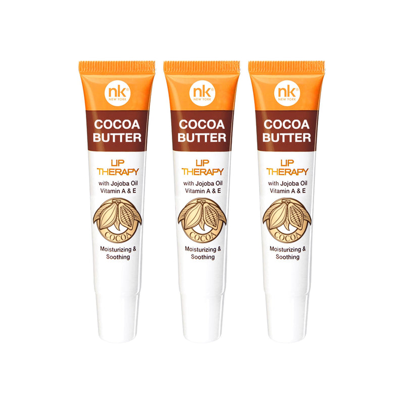 Nicka K New York, Lip Therapy, Cocoa & Shea Butter, 3-Pack AMZ079-ACB3PK