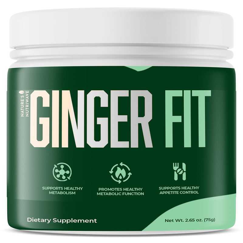Ginger Fit Powder – Green Tea & L-Carnitine – 2.65oz, 1 Month Supply | Green Tea Extract, Green Coffee Bean, L-Carnitine & Chromium | Non-GMO, Made in USA | Mixes into water, powder 2.65 Ounce (Pack of 1)