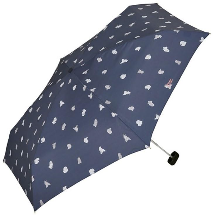 Navy Puppy Mini Folding Umbrella – 3.9 x 8.1 in Compact, 0.49 lb Lightweight, 34.6 in Canopy, UV Protection, Cute Dog Puppy Design, Travel Rain & Sun Umbrella