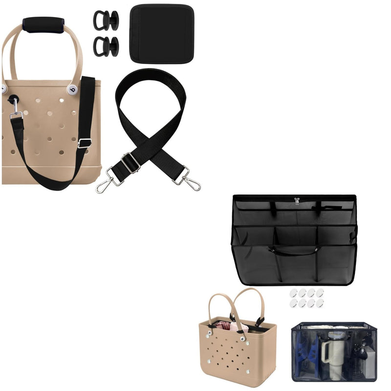 XYFuuee Strap Wrap for Bogg Bag Accessories, Beach Bag Organizer Inserts for Original Large Bogg Bag Accessories with 8 Removable Metal Fasteners