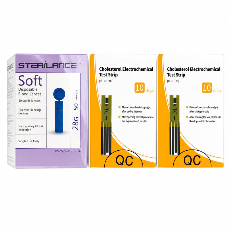 20 Cholesterol Test Strips for WR-30 Cholesterol Test Monitor, Includes 20 Test Strips and Lancets (Monitor Device not Included)