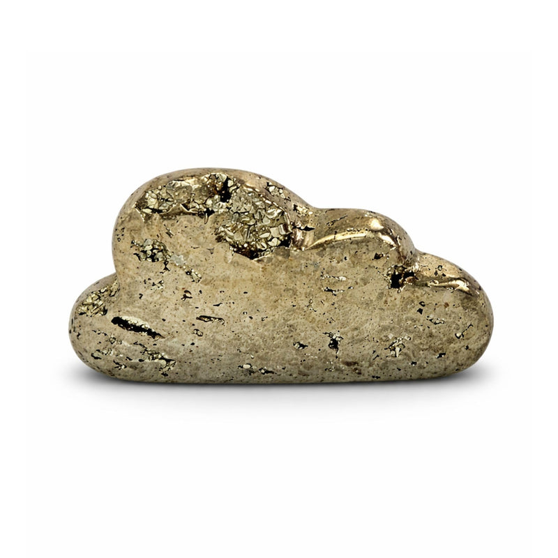 Pyrite Crystal Cloud – Natural Peruvian Palm Stone for Abundance & Protection – Hand Carved Pyrite Stone for Feng Shui & Meditation – High Shine Golden Healing Crystal from Peru (6 to 7 oz) 6 to 7 oz