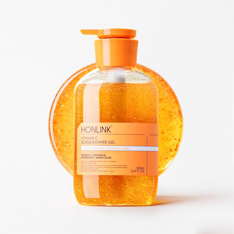 Vitamin C Exfoliating Body Wash for Women – Gentle Shower Gel with Pecan Shell Powder & Botanical Extracts for Daily Hydrating & Smoothing Body Care Routine 1 Bottles Shower Gel