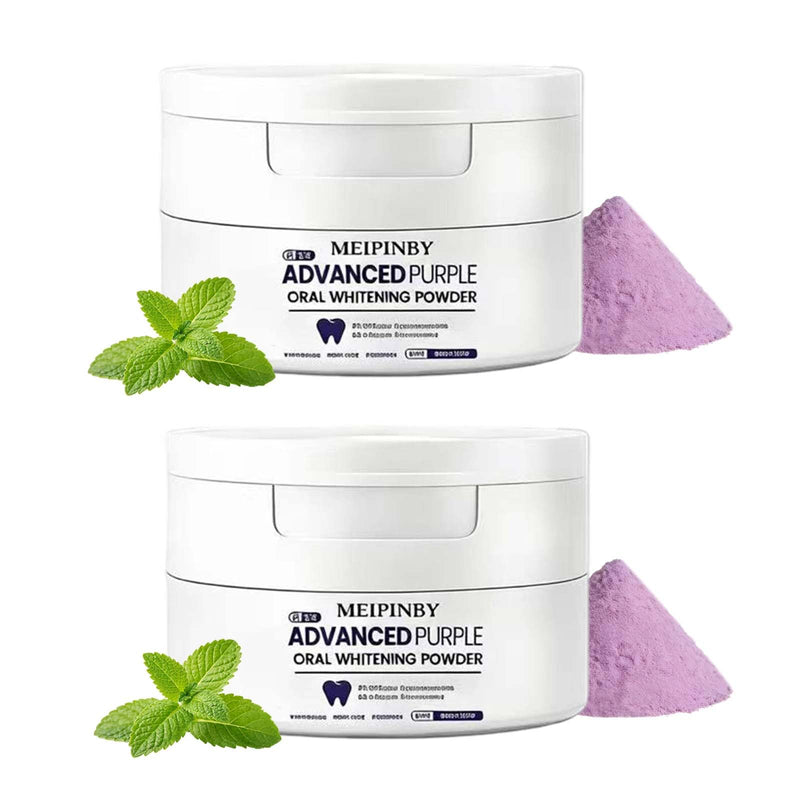 2 PCS Teeth Whitening Powder, Nano Hydroxyapatite Remineralizing Tooth Powder with Niacinamide,R5X Advanced Purple Color Balance Immediate Results, Mint Flavor, 2 * 50 Grams