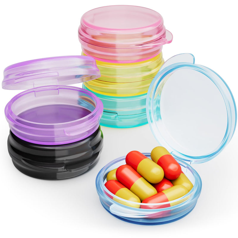 Small Pill Case, 6 Pcs Pill Box for Purse Travel Pill Container Portable Daily Medicine Pill Organizer Travel Pill Case for Medication Fish Oil Vitamin Supplement