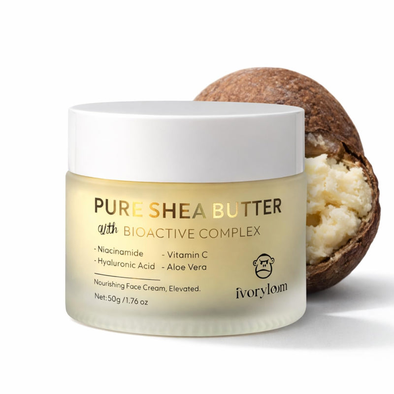 Nourishing Face Cream, Elevated | Unrefined Shea Butter + Bioactive Complex | Niacinamide, Vitamin C, Hyaluronic Acid & Aloe Vera | Plant-Based Daily Moisturizer | 1.76 oz
