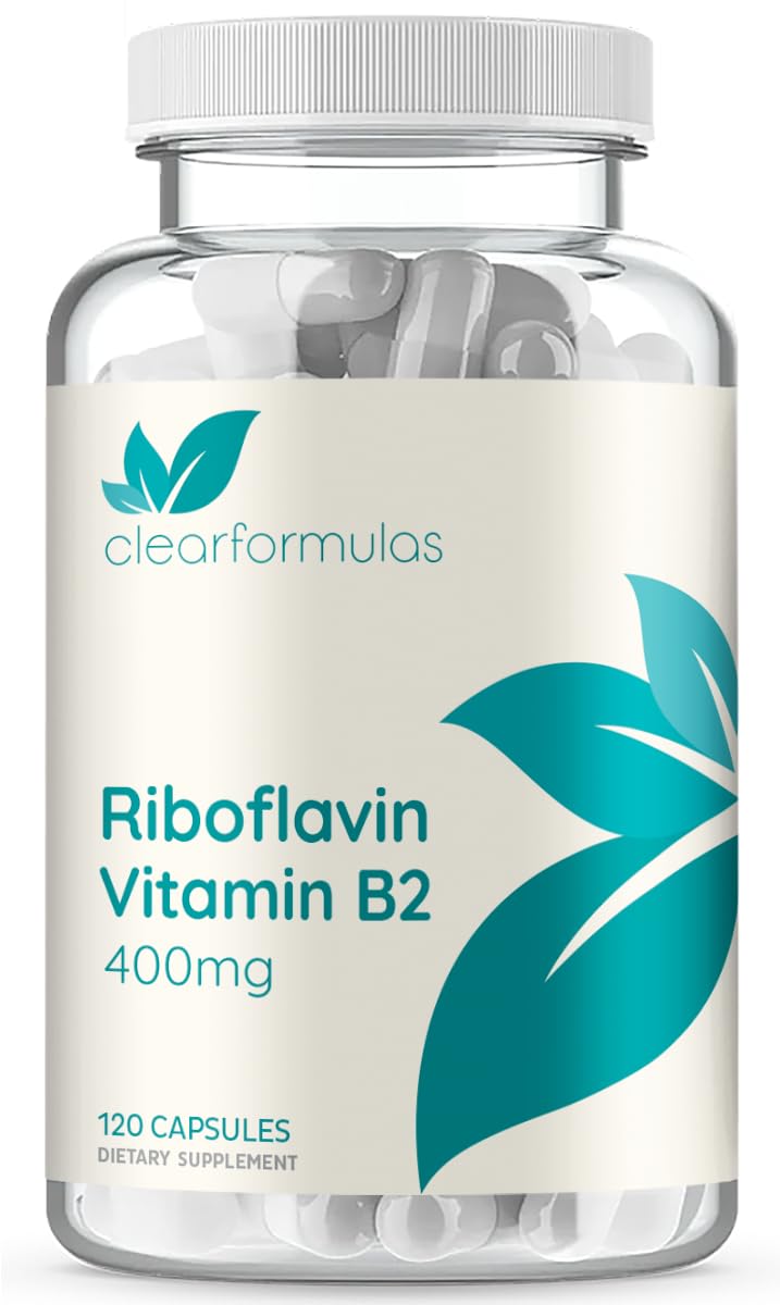 Vitamin B2 Riboflavin 400mg Capsules - B2 Vitamin 400mg per Serving for Skin Health Headaches and Cellular Energy & Nerve Support - Gluten & Dairy Free, Made in a cGMP Facility (120 Servings)