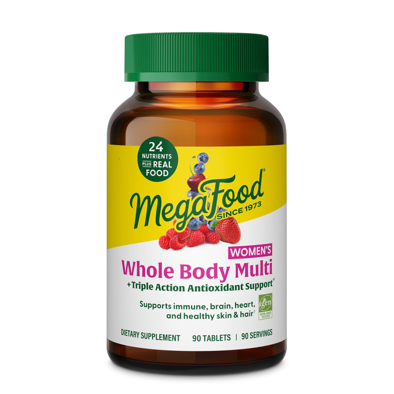 MegaFood Whole Body Methylated Multivitamin for Women, 90 Tablets | 24 Nutrients Plus Antioxidant Support from Fruit, Methylfolate, Methylated B12, Magnesium Glycinate, Vegetarian, 90 Servings 90 Count (Pack of 1)