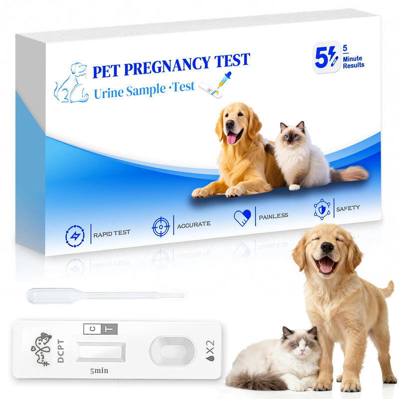 At-Home Dog & Cat Pregnancy Test - 99% Accurate Early Detection. Simple Urine Test Gives Rapid Results in Just 5 Minutes. Painless & Easy Pregnancy Check for Dogs and Cats