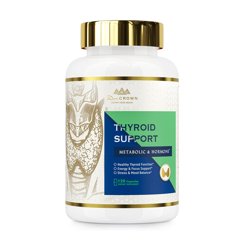 Thyroid Health Complex, Thyroid Support for Women and Men | with Ashwagandha, L-Tyrosine & Vitamins B12, Selenium, Iodine, Zinc, for Energy and Metabolism Support - 120 Capsules