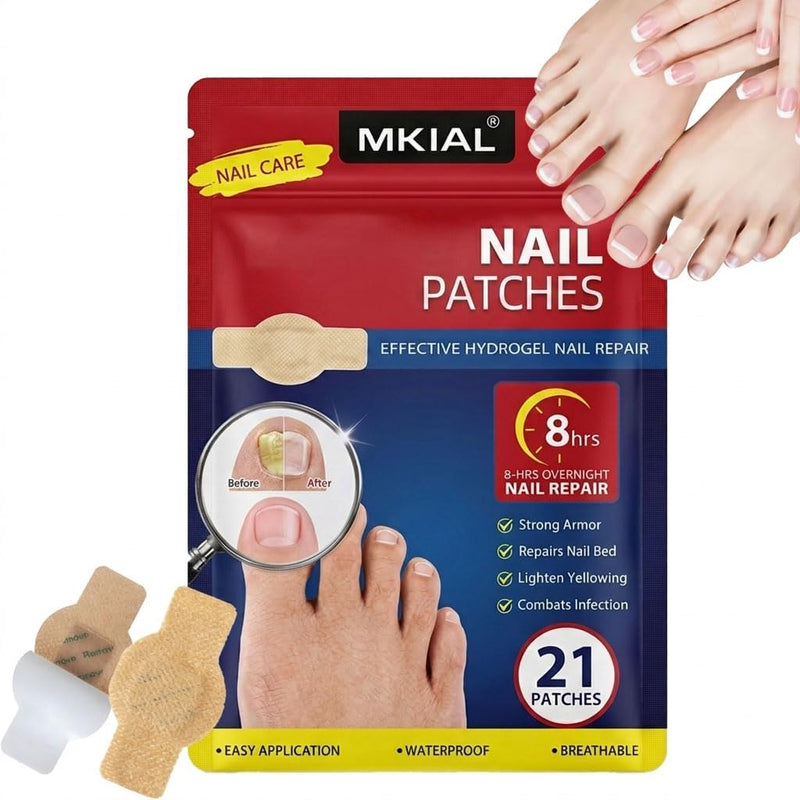 Nail Care Patches 21 PCS, 8-Hour Overnight Toenail Repair and Care Extra Strength, Fast Improvement for Women & Men's Damaged Nails Helps Restore Appearance for Travel Sports 1 Count (Pack of 1)