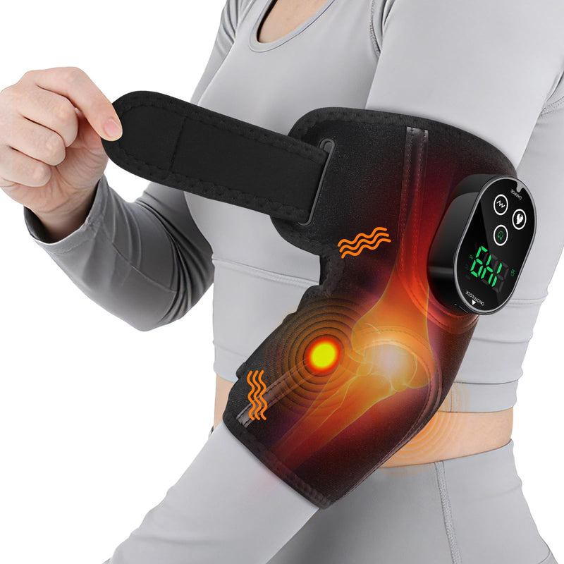 Cordless Elbow Heating Pad for Tendonitis and Tennis Elbow, Elbow Massager for Pain Relief, Rechargeable 3000mAh Battery Heating Pad for Arm, Heated Elbow Brace for Muscle Soreness Joint Pain Relief