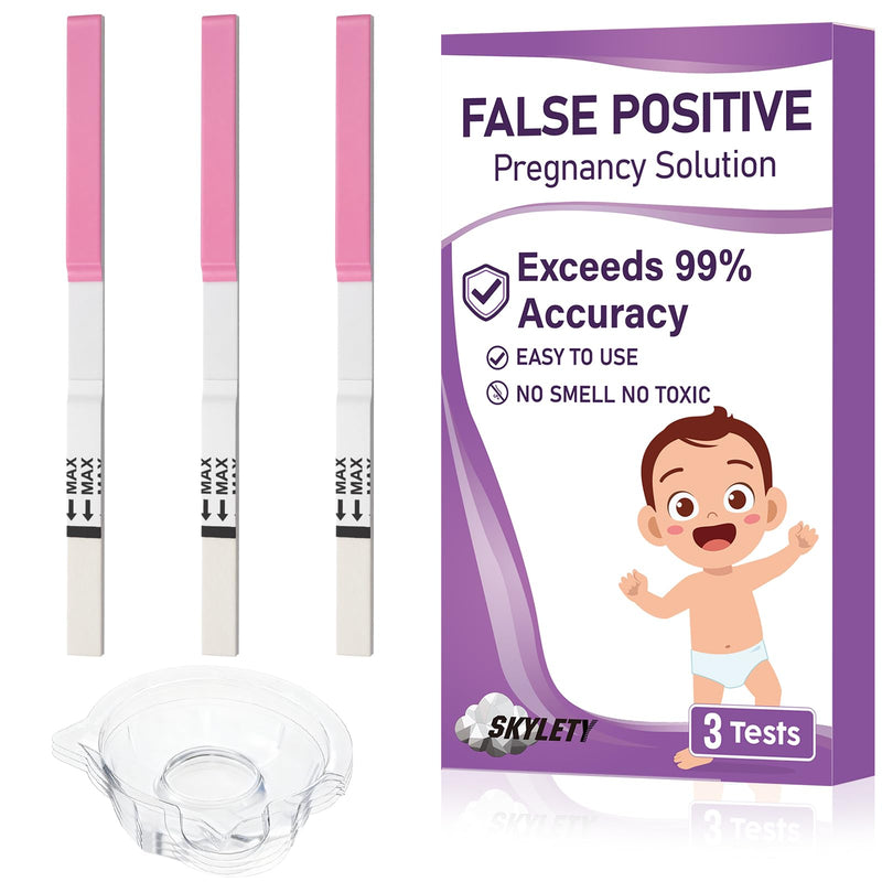 Skylety 3 Pcs Prank False Positive Pregnancy Solution Fake Any Pregnancy Test to Be Positive Including 3 Small Urine Cups(Stylish Style) Stylish Style
